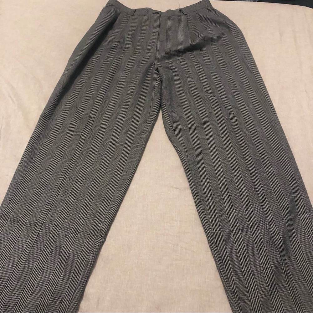 Principles Woven Design Pleated Trousers with Button & Zip Closure & Belt Loops